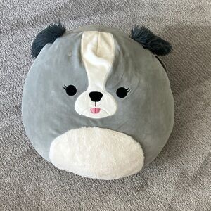 Cute Gray and White Plush squishmallow Dog Pillow